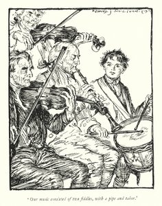 Illustrasjon for The Vicar of Wakefield av Oliver Goldsmith (litho) av Edmund Joseph Sullivan