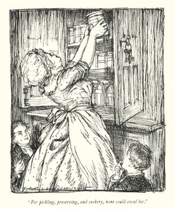 Illustrasjon for The Vicar of Wakefield av Oliver Goldsmith (litho) av Edmund Joseph Sullivan