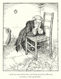 Illustrasjon for The Vicar of Wakefield av Oliver Goldsmith (litho) av Edmund Joseph Sullivan