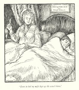 Illustrasjon for The Vicar of Wakefield av Oliver Goldsmith (litho) av Edmund Joseph Sullivan