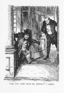 Scene fra The Strange Case of Dr Jekyll and Mr Hyde av Robert Louis Stevenson, 1927 av Edmund Joseph Sullivan