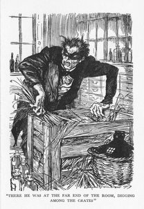 Scene fra The Strange Case of Dr Jekyll and Mr Hyde av Robert Louis Stevenson, 1927 av Edmund Joseph Sullivan