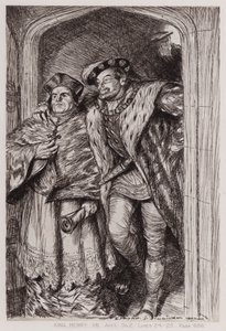Den berømte historien om livet til kong Henry VIII, akt I, Sc 2 (litho) av Edmund Joseph Sullivan