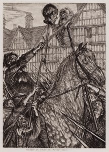 Den andre delen av kong Henry IV, akt IV, Sc 7 (litho) av Edmund Joseph Sullivan