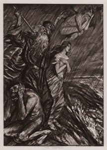 Stormen (litho) av Edmund Joseph Sullivan