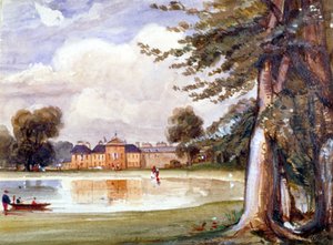 Utsikt over Kensington Palace, Kensington, London, c1840
