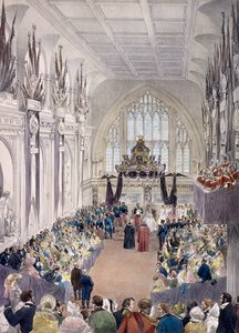 Napoleon III og keiserinne Eugenie ved Guildhall, London, 1855 av Edmund Morin