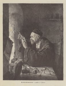 Lalchemist, maleri av Hellmer av Edmund Ritter von Hellmer