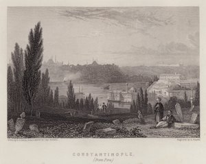 Konstantinopel, fra Pera (farge litho) av Edmund Thomas (after) Parris