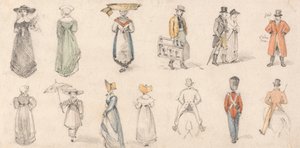 Studier av figurer: kvinner, handelsmenn, etc. av Edmund Thomas Parris