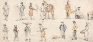 Studier av handelsmenn og brudgom av Edmund Thomas Parris
