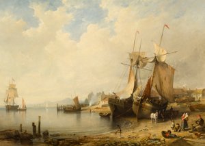 Ebb Tide: Dundee fra Broughty Ferry av Edmund Thornton Crawford