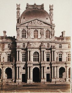 Paviljongen Richelieu i Louvre (s/hvitt-bilde)