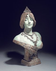 Byste modellert som Sarah Bernhardt, Exposition Universelle, Paris av Edouard (after) Drouot