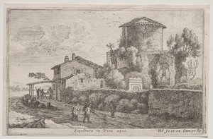Variert utsikt i og rundt Roma: Grav langs Appian Way av Édouard Baldus