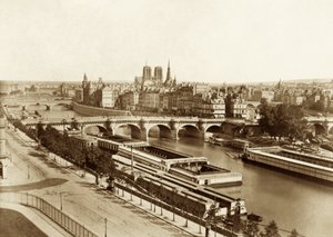 Seine med broer, bakerst Notre-Dame de Paris av Édouard Baldus