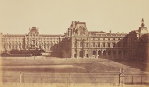 Cour Napoléon sett fra Tuileriene, Louvre, Paris av Édouard Baldus
