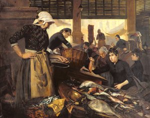 Fiskemarked i Halle Delacroix, 1889