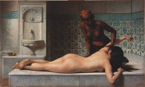 Massasje, hamam-scene, 1883.