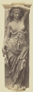 Caryatid av Victor Vilain, Dekorasjon av Louvre, Paris av Edouard Denis Baldus