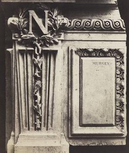 Dekorativt element, New Louvre, ca. 1856 (albumin sølvtrykk fra glassnegativ) av Edouard Denis Baldus