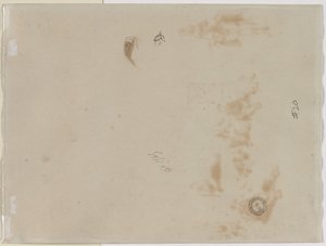 Skisse av en mann med løftet arm og skisse av en hjelm (verso) av Edouard Detaille