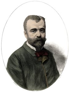 Portrett av Ernest Lavisse (1842-1922), fransk historiker og akademiker - Gravering av Navellier i "Le journal illustrious"" fra 1892 av Edouard Felicien Eugene Navellier