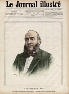 Portrett av Jules Emile (Jules-Emile) Pean (1830-1898), fransk kirurg - Gravering av Navellier i "The Illustrous Diary"" fra 1892