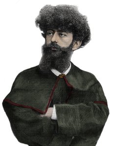 Sar Merodack Josephin Peladan, pseudonym til Josephin Peladan (1858-1918) fransk forfatter og okkultist - Gravering av Navellier i "The Illustrous Journal" fra 1892