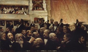 Pause av en premiere på Comédie-Française, 1885.