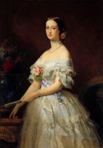 Portrett av The Imperatrice Eugenie (1826-1920). Maleri av Edouard Louis Dubufe (1820-1883)