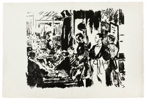 På kaféen (upublisert tallerken) av Édouard Manet