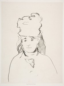 Berthe Morisot i silhuett, 1872-74, publisert 1884. av Édouard Manet