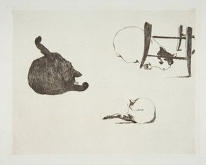 Katter, 1868-69. av Édouard Manet