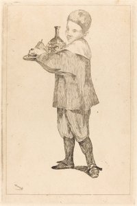 Barn som holder et brett av Édouard Manet