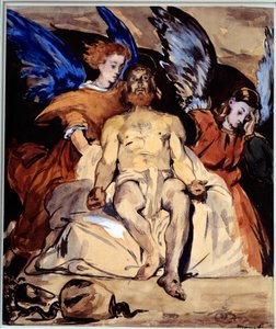 Kristus med engler Akvarell, gouache og blekk av Kina av Edouard Manet (1832-1883) 1864 Søn. 0,32x0,27 m Paris, musee d