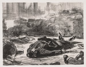 Borgerkrigsscene i Paris kommune, 1871. av Édouard Manet