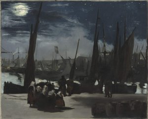 Måneskinn ved havnen i Boulogne Måneskinn ved havnen i Boulogne, 1869. av Édouard Manet