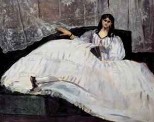 Dame med vifte av Édouard Manet