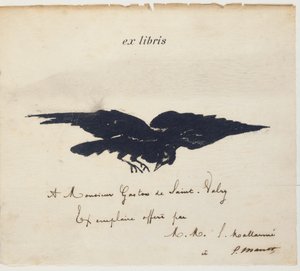 Ex-libris litografiert av Edouard Manet for å illustrere: Edgar Allen POE. Kråken. Ravnen. Oversettelse av Stéphane Mallarmé med illustrasjoner av Edouard Manet av Édouard Manet
