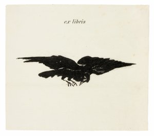 Flying Raven: ex libris, fra The Raven (Le Corbeau) av Édouard Manet