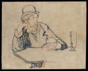 George Moore (1852-1933) på kafé av Édouard Manet