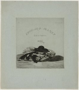 Hatt og gitar, frontispiece for utgaven av fjorten etsninger av Édouard Manet