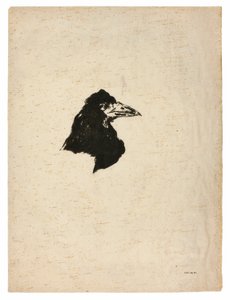 Head of a Raven in Profile, fra The Raven (Le Corbeau) av Édouard Manet