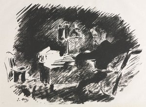 Illustrasjon for The Raven av Edgar Allan Poe av Édouard Manet