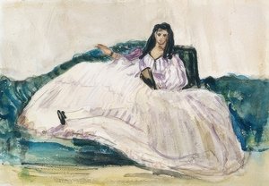 Jeanne Duval - elskerinnen til Baudelaire. Um 1862 av Édouard Manet