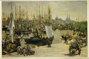 Bordeaux havn, Frankrike (olje på lerret) av Edouard Manet