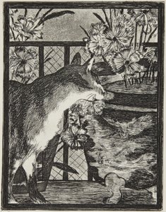 Katten og blomstene av Édouard Manet