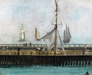 ""L'embacadere a Boulogne sur Mer"" (bryggen i Boulogne-sur-Mer) Maleri av Edouard Manet (1832-1883) 1868 Van Gogh-museet, Amsterdam av Édouard Manet