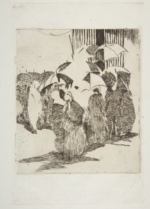 Kø foran slakterbutikken, 1870-71. av Édouard Manet